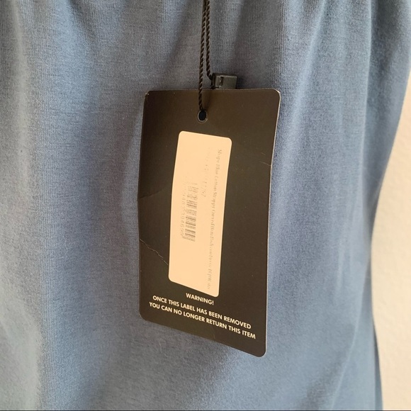 Pretty Little Thing Blue Asymmetrical Bodycon Dress - Picture 5 of 6